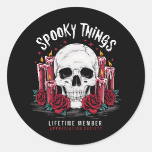 Spooky Threads Wertungsgesellschaft Skull-Rose Runder Aufkleber