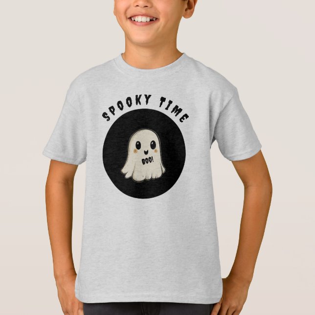 Spooky Time mit Halloween Ghost T-Shirt (Vorderseite)