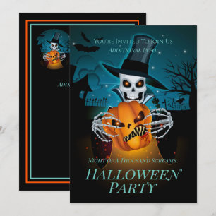 Spooky Top Hat Skeleton Einladung