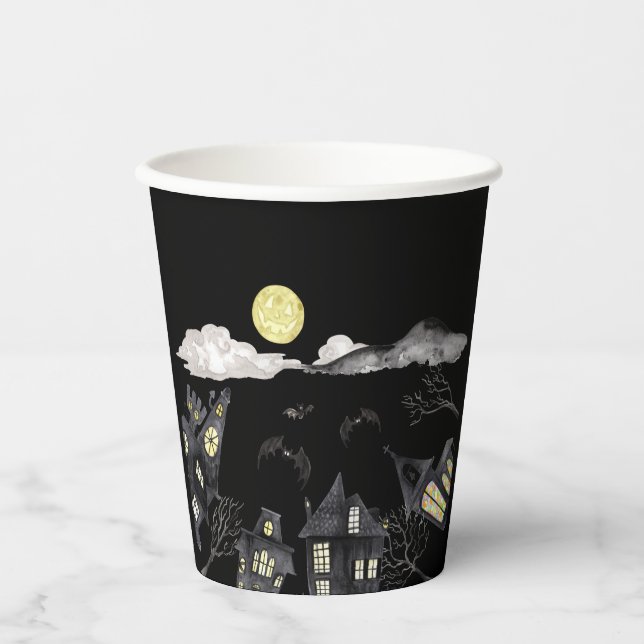 Spooky town Halloween Pappbecher (Vorderseite)