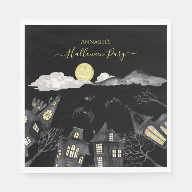 Spooky town Halloween Serviette (Vorderseite)