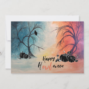 Spooky Trees Flat Note Card Dankeskarte