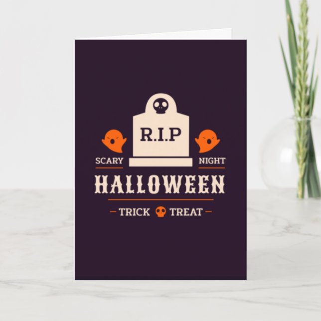 Spooky Trick & Leckerei Halloween Card Karte (Vorderseite)
