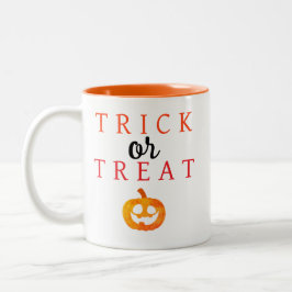 Spooky Trick oder Jack-o'-Laterne Halloween behand Zweifarbige Tasse