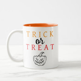 Spooky Trick oder Jack-o'-Laterne Halloween behand Zweifarbige Tasse