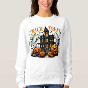 Spooky Trick oder Leckerei in einem alten Haus Sweatshirt