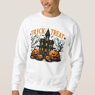 Spooky Trick oder Leckerei in einem alten Haus Sweatshirt