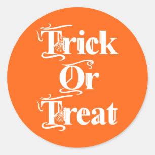 Spooky Trick oder Treat Cobweb Lettern Runder Aufkleber