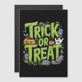 Spooky Trick oder Treat Slime Halloween Magnetkarte