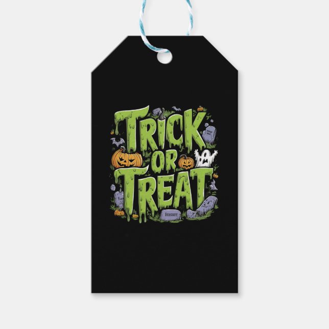 Spooky Trick or Treat Slime Halloween  Geschenkanhänger (Vorderseite)
