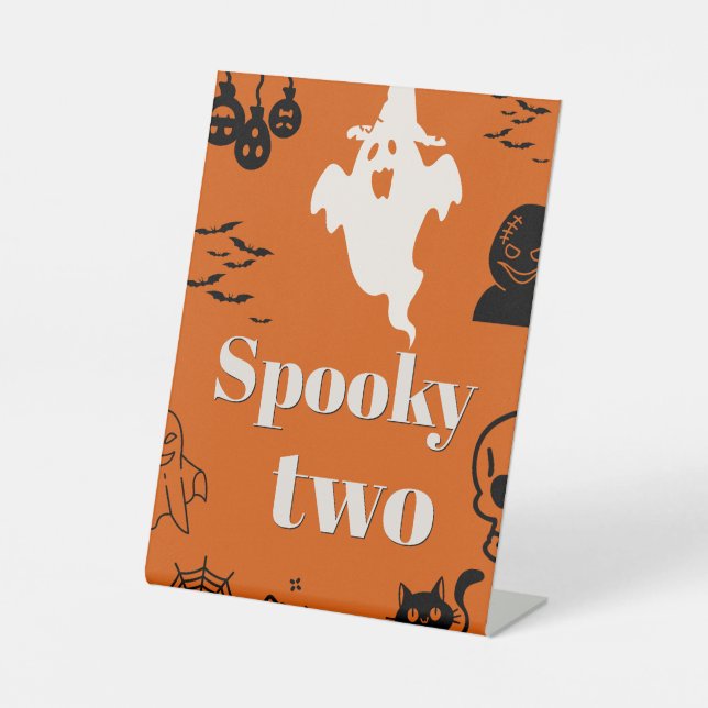 Spooky Two Birthday Sockelschild (Vorderseite)