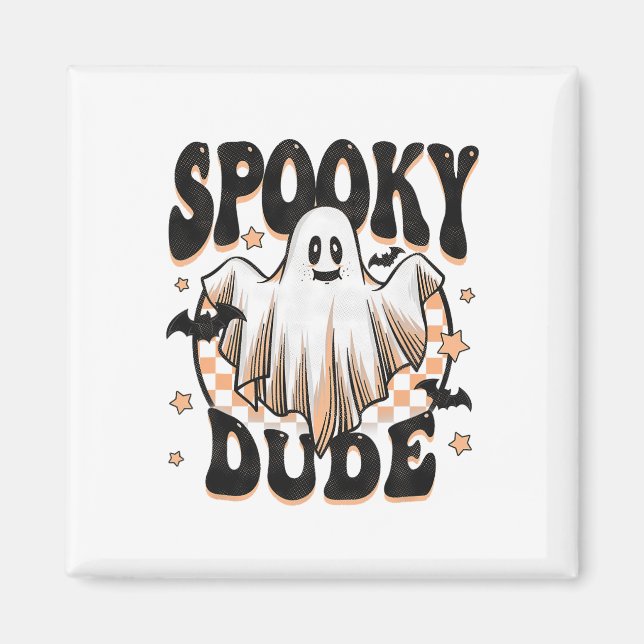Spooky Typ Groovy Ghost Halloween Kostüm Kinder Bo Magnet (Vorne)