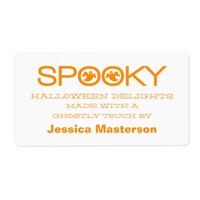 Spooky Typografie Halloween Baking Labels (Vorne)