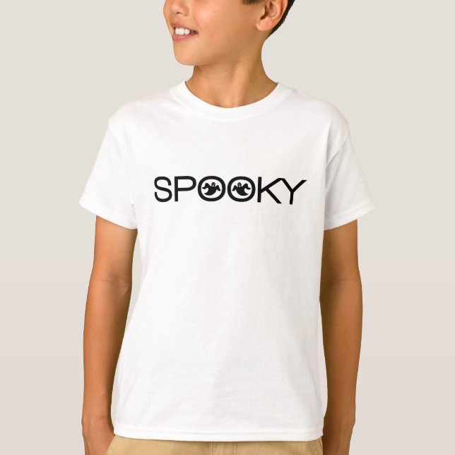 Spooky Typografie Halloween Girls T-Shirt (Vorderseite)