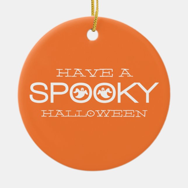 Spooky Typografie Halloween Ornament (Vorne)