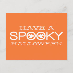 Spooky Typografie Halloween Postcard Postkarte