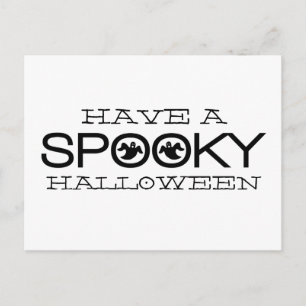 Spooky Typografie Halloween Postcard Postkarte