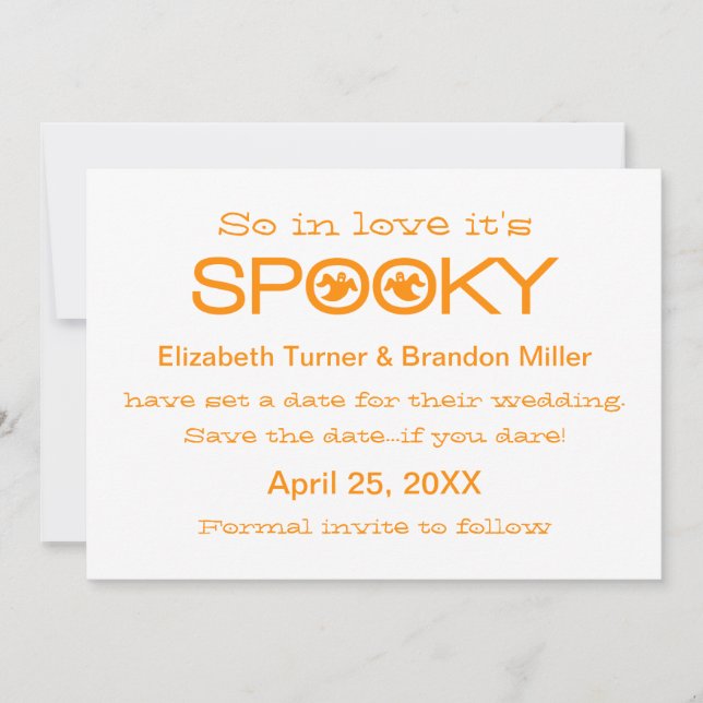 Spooky Typografie Halloween Save the Date (Vorderseite)