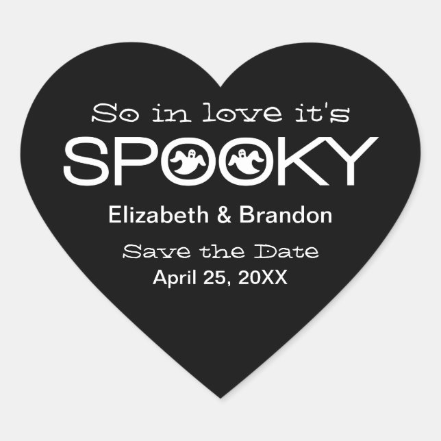 Spooky Typografie Halloween Save the Date Stickers (Vorderseite)