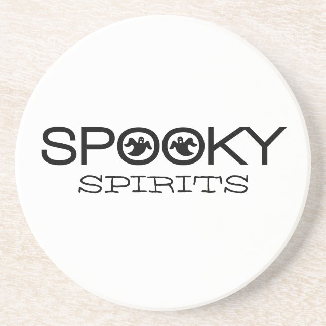 Spooky Typografie Halloween-Untersetzer Getränkeuntersetzer (Vorne)