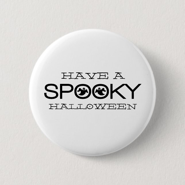 Spooky Typografy Halloween Button (Vorderseite)