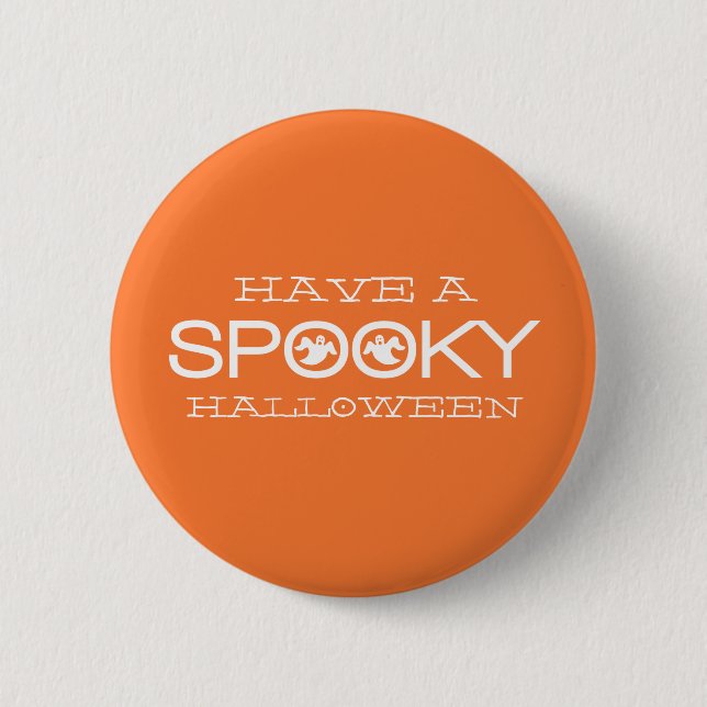 Spooky Typografy Halloween Button (Vorderseite)