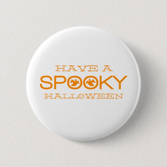 Spooky Typografy Halloween Button (Vorderseite)