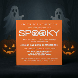 Spooky Typografy Halloween-Party Einladung