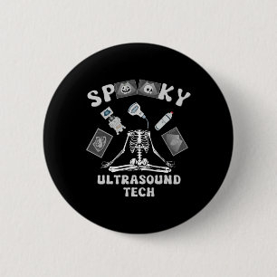 Spooky Ultrasound Tech Skeleton Halloween Kostüm Button