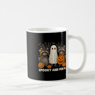 Spooky und Feral Halloween Niedlicher Geist-Raccoo Kaffeetasse