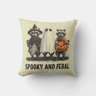 Spooky und Feral Halloween Niedlicher Geisterracco Kissen