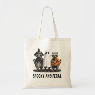 Spooky und Feral Halloween Niedlicher Geisterracco Tragetasche