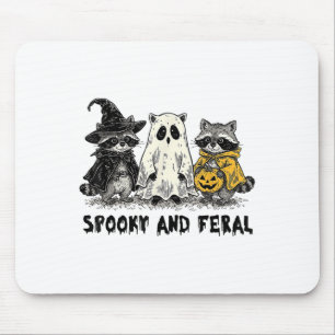 Spooky und Feral Halloween Raccoon Spooky Season T Mousepad