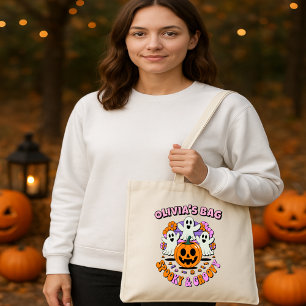 Spooky und Groovy Personalisiert Halloween Candy Tragetasche