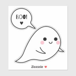 Spooky und Niedlich Ghost Aufkleber