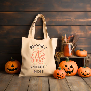 Spooky und Niedlich Retro Groovy Halloween Tragetasche