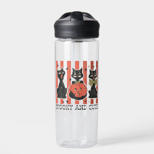 Spooky und Niedlich - Schwarze Katze und Kürbis Trinkflasche