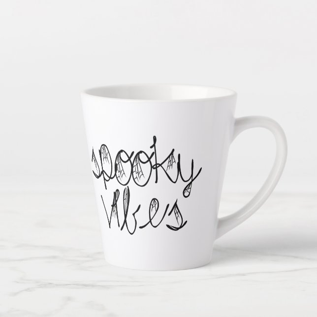 Spooky Vibes Abstrakt Spiders Milchtasse (Rechts)