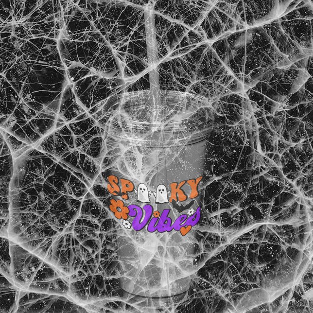 Spooky Vibes Ghosts Acryltrinkbecher (Get into the spirit of Halloween with this cute Spooky Vibes acrylic tumbler.)