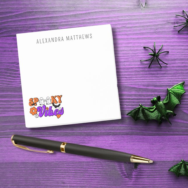 Spooky Vibes Ghosts Post-it Klebezettel (Spread spooky vibes with these cute retro inspired sticky notes. )
