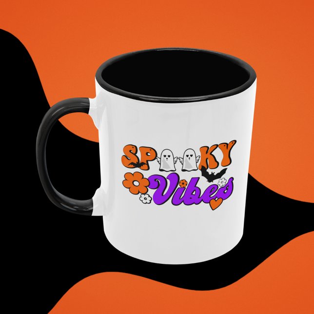 Spooky Vibes Ghosts Tasse (Start your day with coffee and spooky vibes!
)