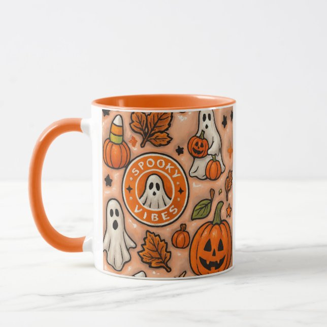 Spooky Vibes Halloween Design – Cute Ghosts & Pump Tasse (Links)