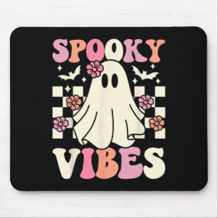 Spooky Vibes Halloween Ghost Kostüm Retro Groovy Mousepad