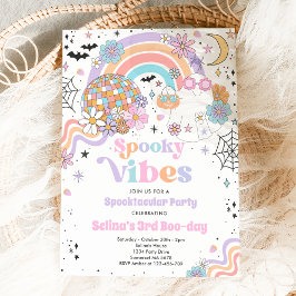 Spooky Vibes Halloween Niedlich Groovy Ghost Gebur Einladung