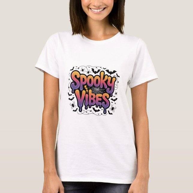 Spooky Vibes Halloween T - Shirt (Vorderseite)