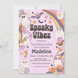 Spooky Vibes Hippie Halloween-Party Einladung