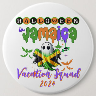 Spooky Vibes in Jamaica Tropical Halloween Fun Button