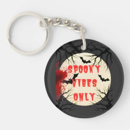 Spooky Vibes nur Halloween-Bat und Blut-Spritzer Schlüsselanhänger