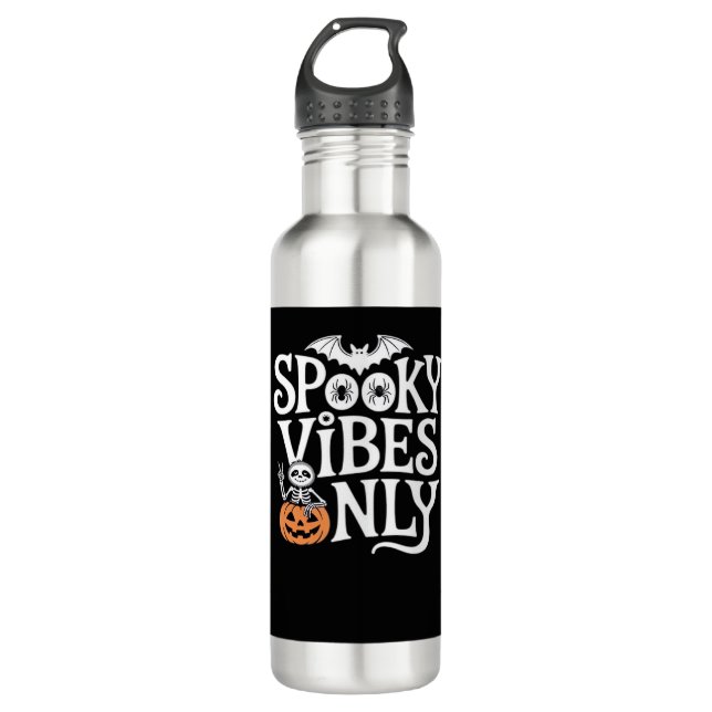 Spooky Vibes nur Halloween Sloth Oversized T-Shir Edelstahlflasche (Vorderseite)