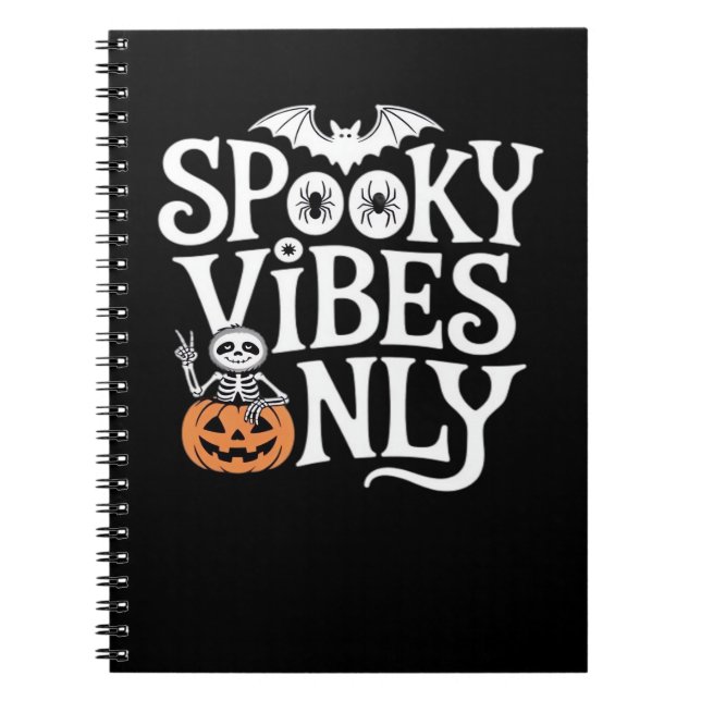 Spooky Vibes nur Halloween Sloth Oversized T-Shir Notizblock (Vorderseite)